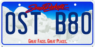 SD license plate 0STB80