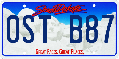 SD license plate 0STB87