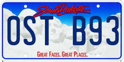 SD license plate 0STB93