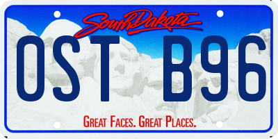 SD license plate 0STB96
