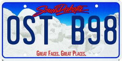 SD license plate 0STB98