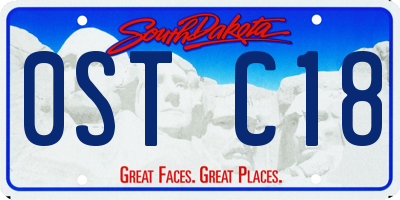 SD license plate 0STC18