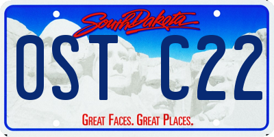 SD license plate 0STC22