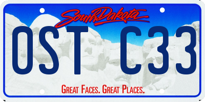 SD license plate 0STC33