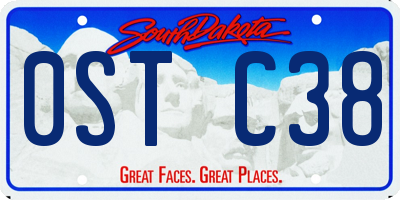 SD license plate 0STC38