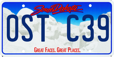 SD license plate 0STC39