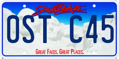 SD license plate 0STC45