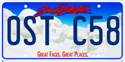 SD license plate 0STC58