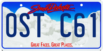 SD license plate 0STC61