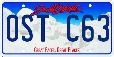SD license plate 0STC63