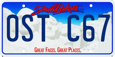 SD license plate 0STC67