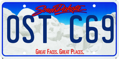 SD license plate 0STC69