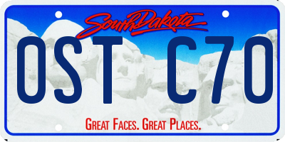 SD license plate 0STC70
