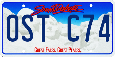SD license plate 0STC74
