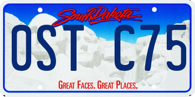 SD license plate 0STC75