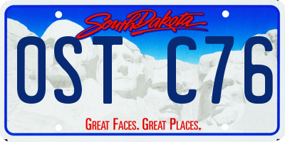 SD license plate 0STC76