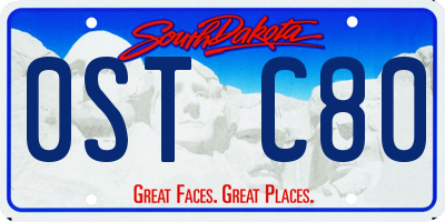 SD license plate 0STC80