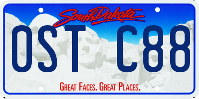 SD license plate 0STC88