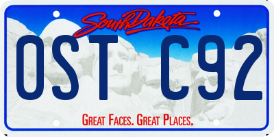 SD license plate 0STC92
