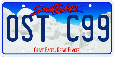 SD license plate 0STC99