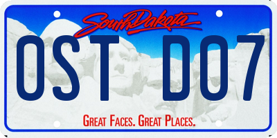 SD license plate 0STD07