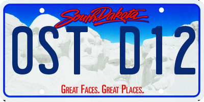 SD license plate 0STD12