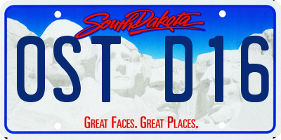 SD license plate 0STD16