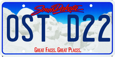SD license plate 0STD22