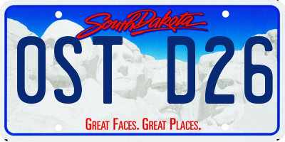 SD license plate 0STD26