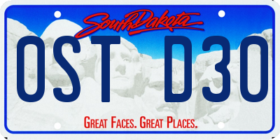 SD license plate 0STD30