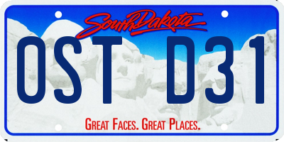 SD license plate 0STD31
