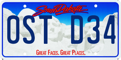 SD license plate 0STD34