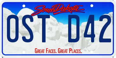 SD license plate 0STD42