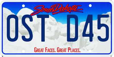 SD license plate 0STD45