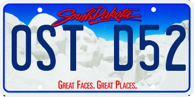 SD license plate 0STD52