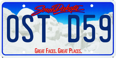 SD license plate 0STD59