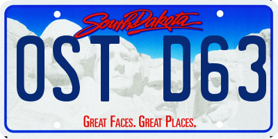 SD license plate 0STD63