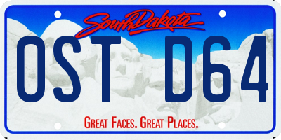 SD license plate 0STD64