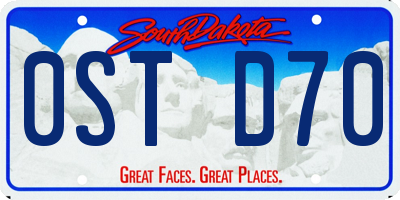 SD license plate 0STD70