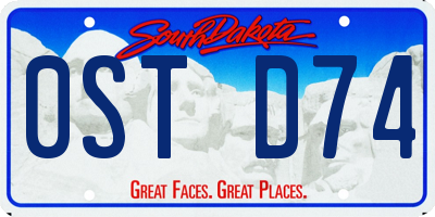 SD license plate 0STD74