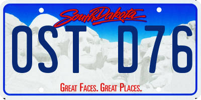 SD license plate 0STD76