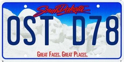 SD license plate 0STD78