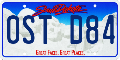 SD license plate 0STD84