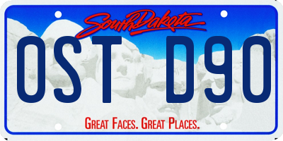 SD license plate 0STD90