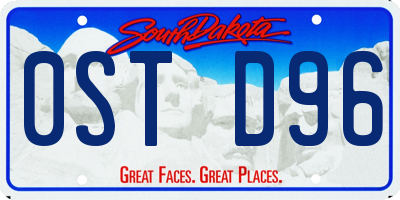 SD license plate 0STD96