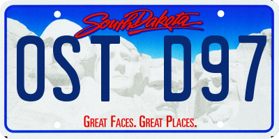 SD license plate 0STD97