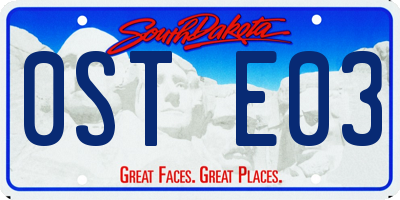 SD license plate 0STE03