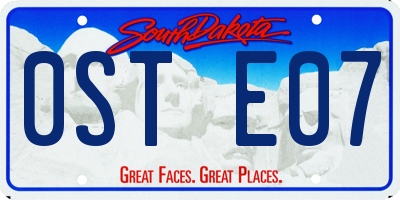 SD license plate 0STE07