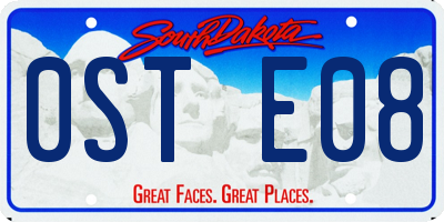 SD license plate 0STE08