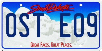 SD license plate 0STE09